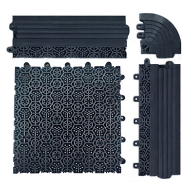 Outdoor Slip Resistant PVC Interlocking Floor Mat 200 * 200 Ketebalan 16MM